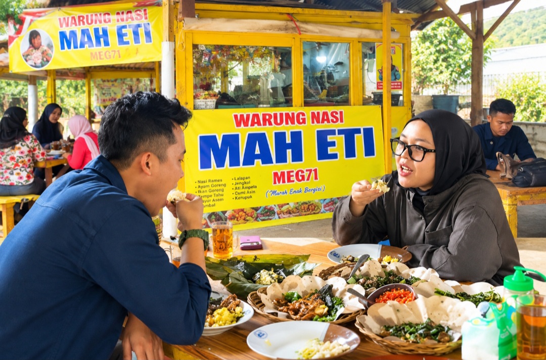 Warung nasi Mah Eti di kompleks kantor Dinas PUPR Garut.